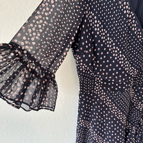 BB Dakota Vintage Navy Dress With Ruffled Trim - Picture 8 of 9